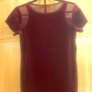 Mesh cut out velvet top